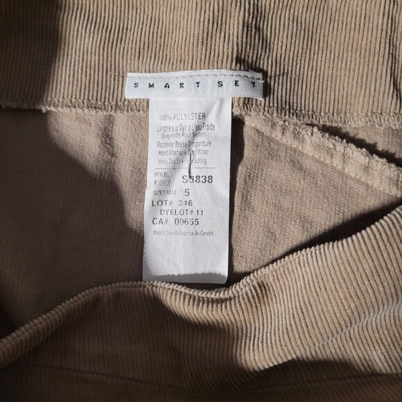 Smart Set Beige Polyester Dress Skirt Size 5 Side Zipper Knee Length - Picture 5 of 5